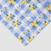 Citroenbloesem Blauw Gingham Tissuepapier (Detail)