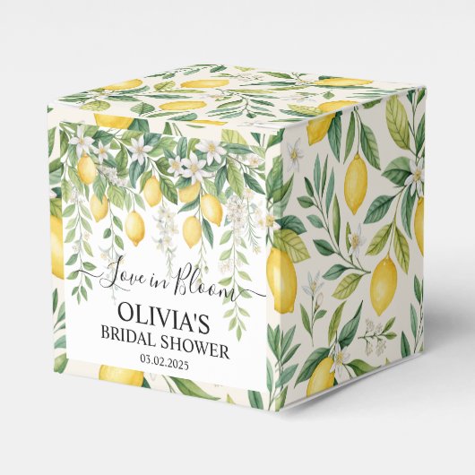 Citroenbloesem Bruidsfeestje Bedankdoosjes (Voorkant Zijde)