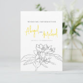 Citroenbloesem bruiloft gast informatie informatiekaartje (Staand voorkant)