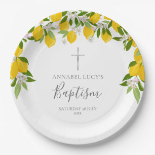Citroenbloesem Groen Doop Christening Papieren Bordje