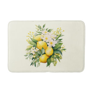 Citroenboeket met witte bloesems badmat