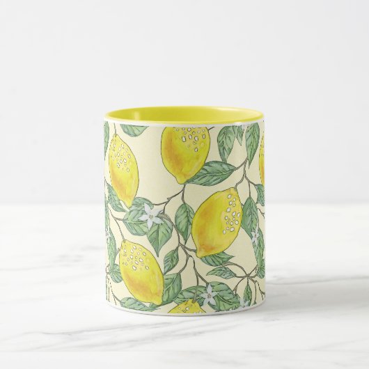  citroenboom Citrus Fruit Pattern Mok (Midden)