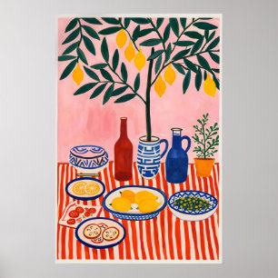 Citroenboom Keukenposter, Mediterraanse Stilleven Poster