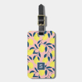 Citroenboom Modern Fruitpatroon Monogram Bagagelabel (Voorkant verticaal)
