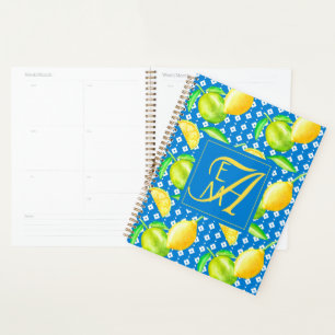 Citroenboom Oceaanblauw MONOGRAM Pasgetrouwden Tro Planner
