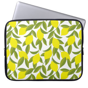 Citroenboomkunst: geel citrus naadloos patroon laptop sleeve