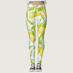 Citroenboomtak: Gestreept naadloos patroon Leggings