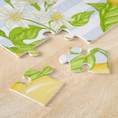 Citroenboomtak: Gestreept naadloos patroon Legpuzzel (Zijkant)