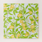 Citroenboomtak: Gestreept naadloos patroon Legpuzzel (Horizontaal)