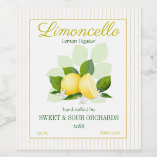 Citroencitrusvrucht Limoncello Wijn Etiket