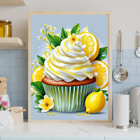Citroencupcake Keuken & Bakkerij Muur Kunst Canvas