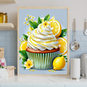 Citroencupcake Keuken & Bakkerij Muur Kunst Canvas Afdruk