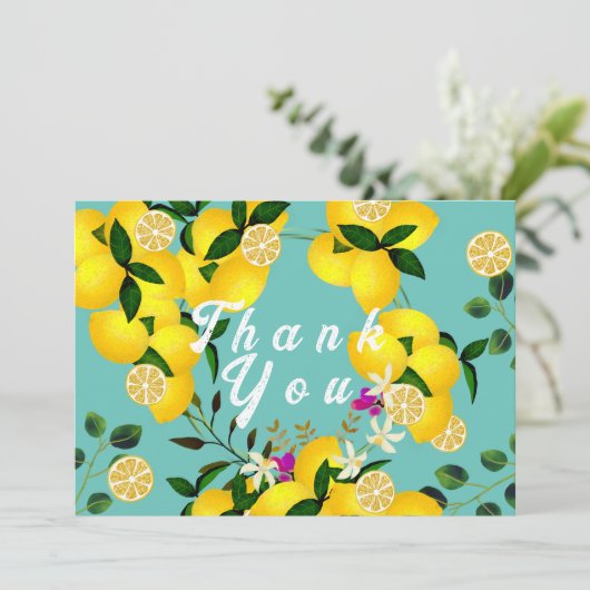 Citroendagen Aqua Bedankkaart (Staand voorkant)