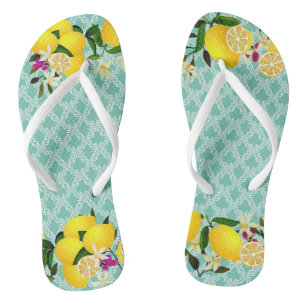 Citroendagen motief aqua Teenslippers