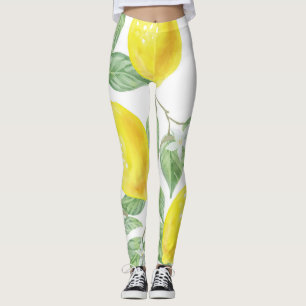 Citroenen Aquarel Fruit Patroon Leggings