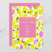 Citroenen aquarel modern ontwerp tuinfeest kaart (Voorkant / Achterkant)