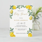 Citroenen Baby shower uitnodigingskaart Kaart (Staand voorkant)