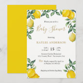 Citroenen Baby shower uitnodigingskaart Kaart (Voorkant / Achterkant)