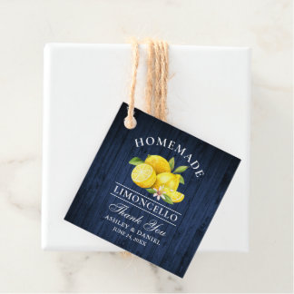 Citroenen Blauw Hout Limoncello Bedankt Vierkant T Bedankjes Labels