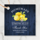 Citroenen Blauw Hout Limoncello Bedankt Vierkant T Bedankjes Labels (Voorkant)