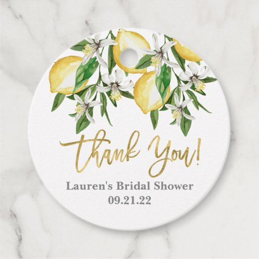 Citroenen Bloem Favor Labels (Voorkant)