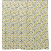 Citroenen & Bloemen Patroon Douchegordijn (Voorkant)