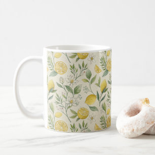 Citroenen & Bloemen Patroon Koffie Mok