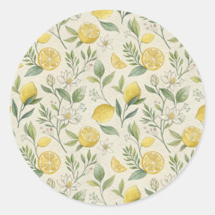 Citroenen & Bloemen Patroon Sticker