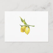 Citroenen bloesem groen bruiloft accommodaties informatiekaartje (Achterkant)