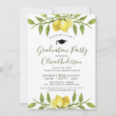citroenen bloesem groen chique afstudeerfeest kaart (Voorkant)