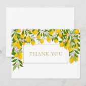 Citroenen Bloesem Groen Goud Geometrisch Bedankkaart (Voorkant / Achterkant)