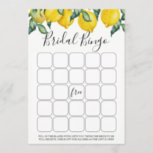 Citroenen bruids bingo spel kaart