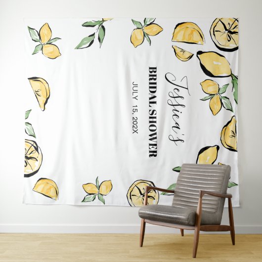 Citroenen Bruidsdouche Achtergrond Fotohokje Wandkleed (In Situ (horizontaal))