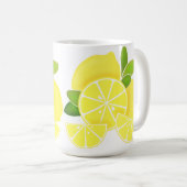 Citroenen citroenschijfjes tropisch geel fruit koffiemok (Voorkant rechts)