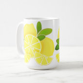 Citroenen citroenschijfjes tropisch geel fruit koffiemok (Voorkant links)