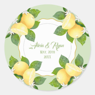 Citroenen citrusfruit botanisch ronde sticker