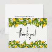 Citroenen dank u notitiekaartje (Voorkant / Achterkant)