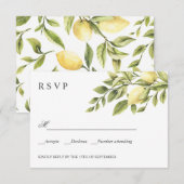 Citroenen en bladeren Boho WEDDING Classic RSVP (Voorkant / Achterkant)