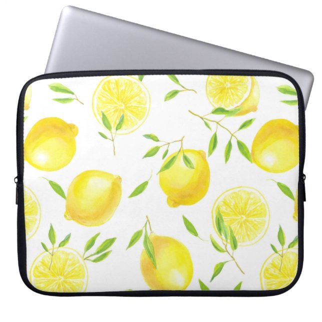 Citroenen en bladeren laptop sleeve (Voorkant)