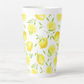 Citroenen en bladeren latte mok (Voorkant)