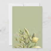 Citroenen en bladeren | Monogram Waterverf bruilof Kaart (Achterkant)