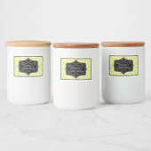 Citroenen en Bladpatroon Aangepaste Citroenwrongel Voedselcontainer Etiket (Flessen)