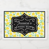 Citroenen en Bladpatroon Aangepaste Citroenwrongel Voedselcontainer Etiket (Enkel label)