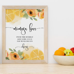 Citroenen en Bloemen Mimosa Bar Vrijgezellenfeest  Poster