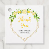 Citroenen en gebladerte bruiloft dank u bedankjes labels (Voorkant)