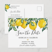 Citroenen en groen redden de datum briefkaart (Voorkant / Achterkant)