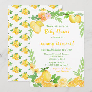 Citroenen en Groene Baby Shower Kaart