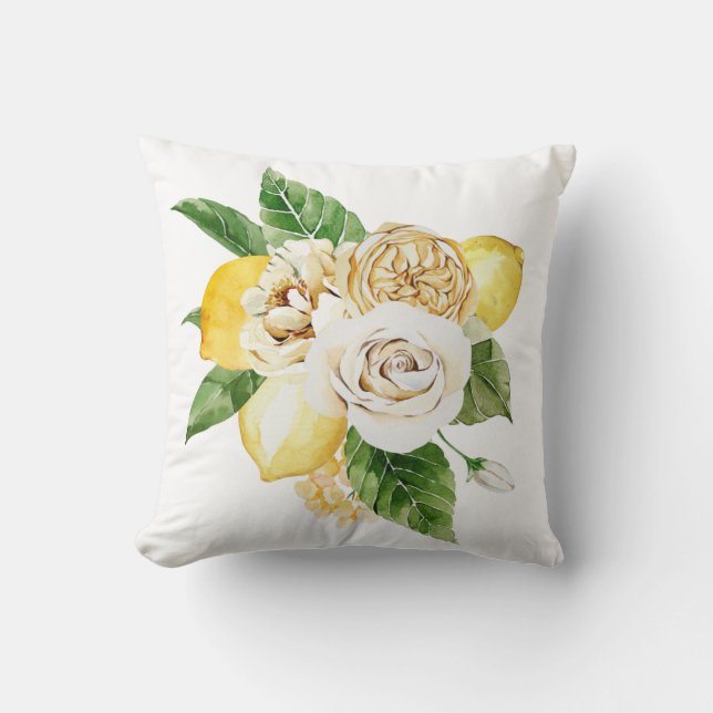 Citroenen en rozen bouquet kussen (Voorkant)