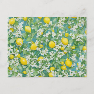 Citroenen en witte bloemen briefkaart