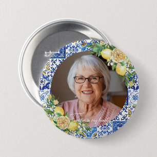 Citroenen Geel Bloemen Foto Memorial Keepsake Ronde Button 7,6 Cm